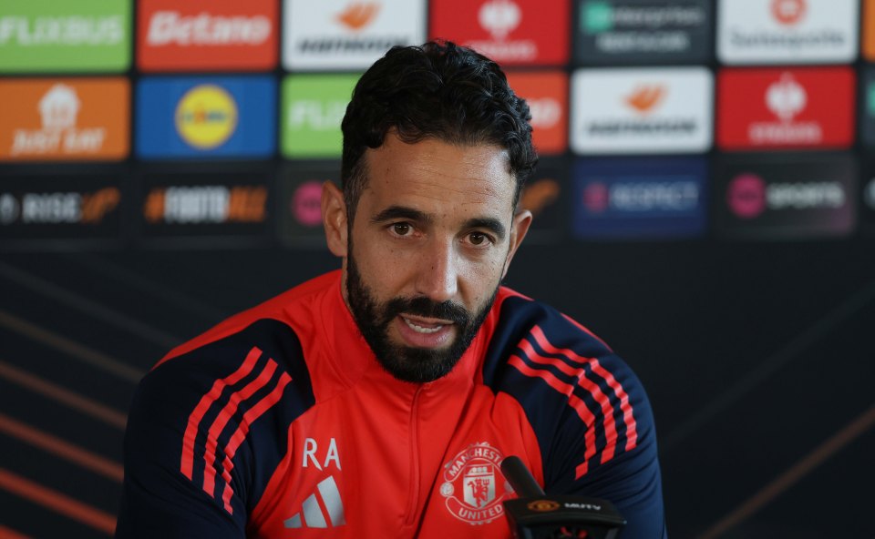 Ruben Amorim, Manchester United manager, at a press conference.