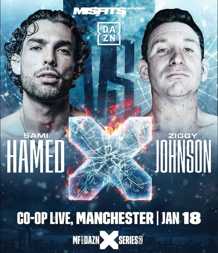 Boxing match poster: Sami Hamed vs. Ziggy Johnson.