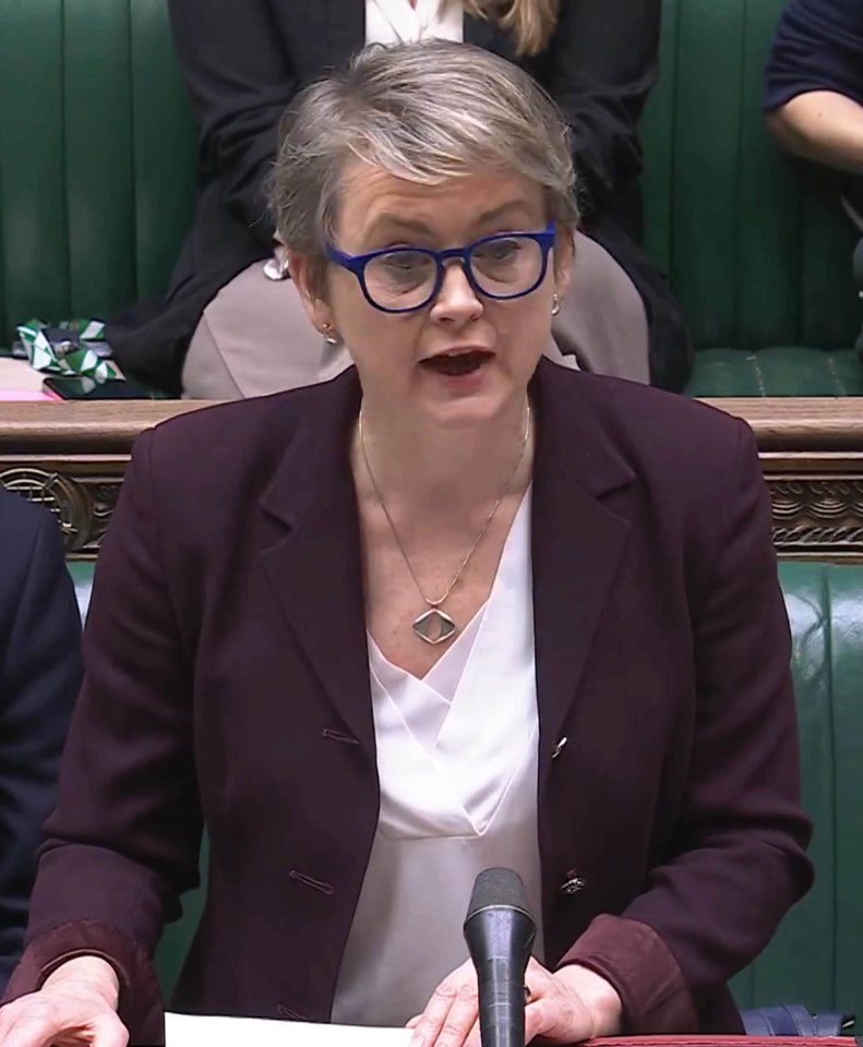 Home Secretary Yvette Cooper speaking in the House of Commons about child sexual exploitation.