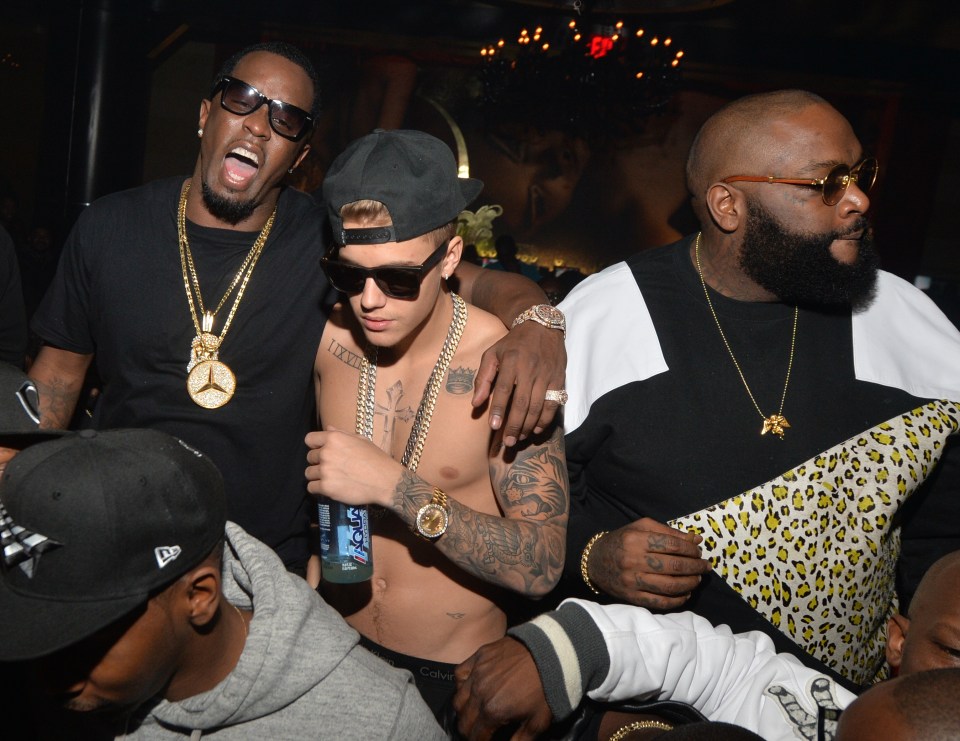 Sean "Diddy" Combs, Justin Bieber, and Rick Ross at a Ciroc party.