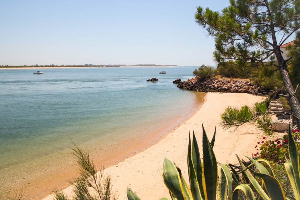 Secluded beach in Vila Real de Santo Antonio, Algarve, Portugal.