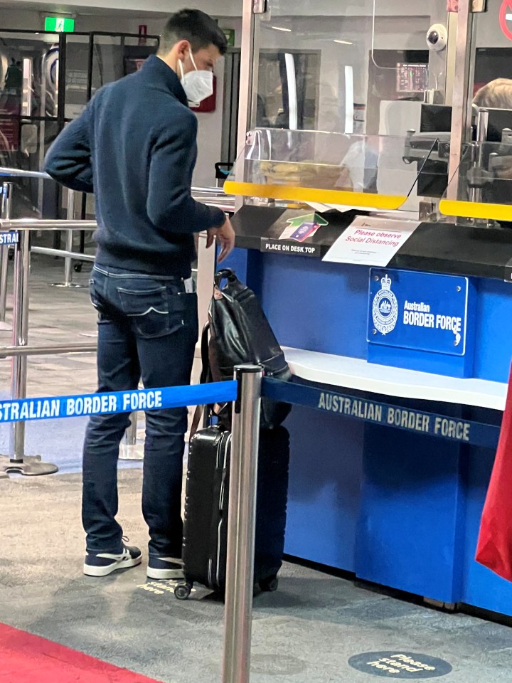 Novak Djokovic at Australian Border Force.