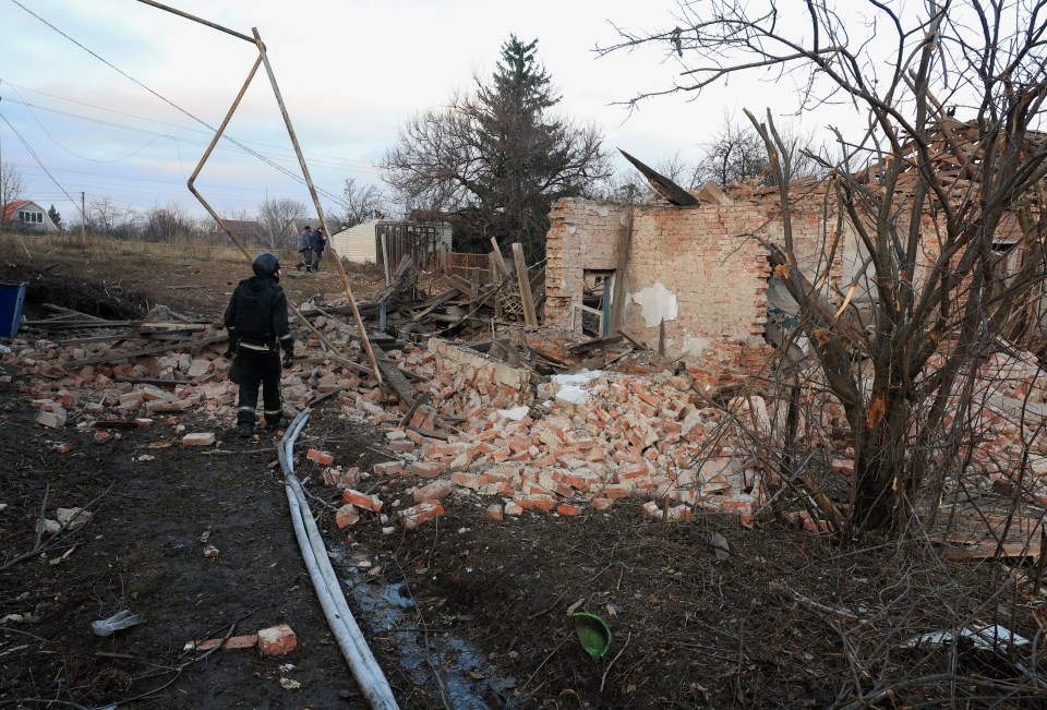 The aftermath of an airstrike in Kharkiv, northeastern Ukraine