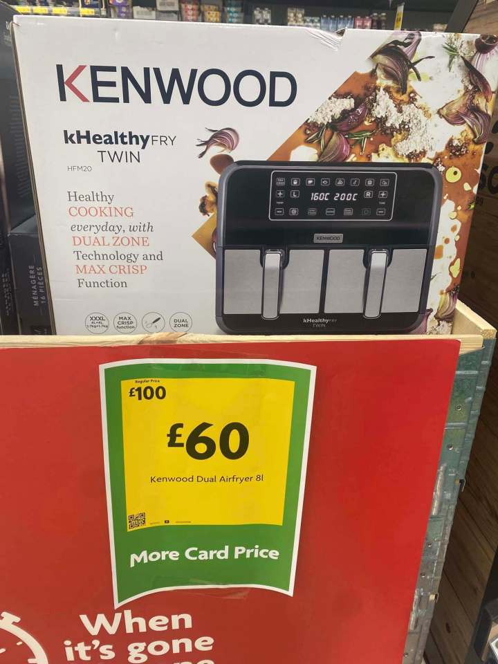 Kenwood Dual Air Fryer 8l on sale for £60.