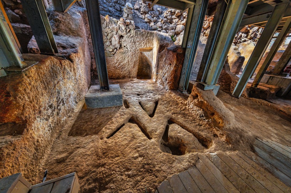 Excavated 3,000-year-old shrine in Jerusalem.