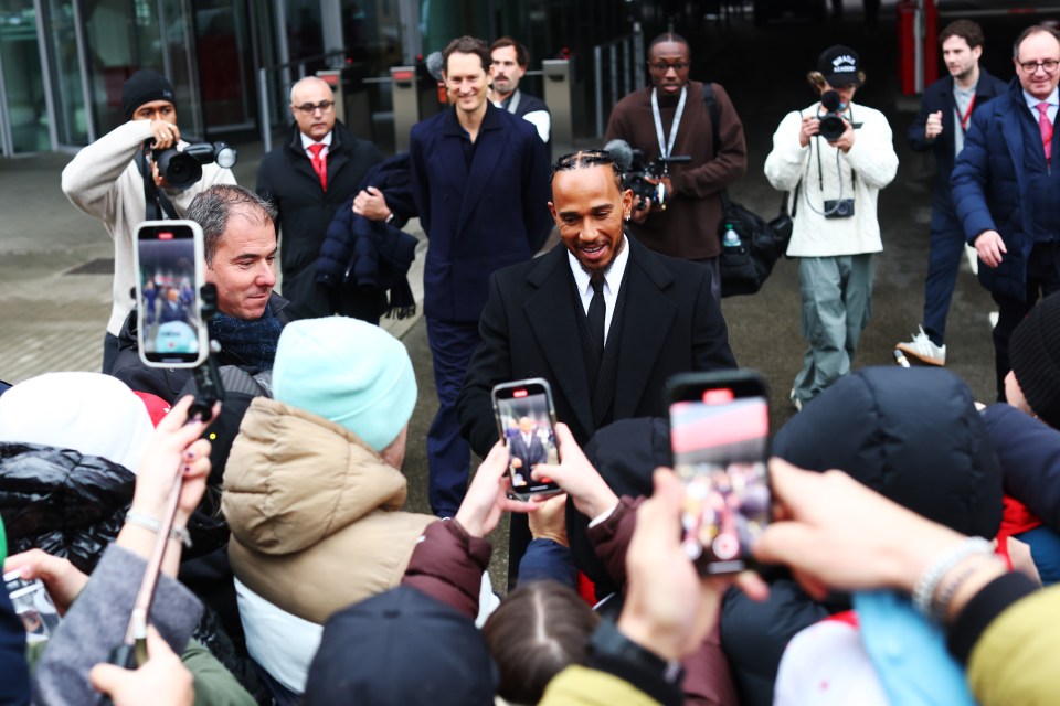 Lewis Hamilton greeting fans.