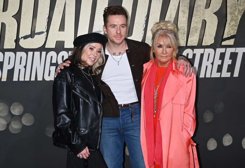 Danny Jones with his sister and mother at a film screening.