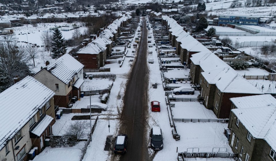 Snow covers the village of Bacup in Lancashire on Wednesday