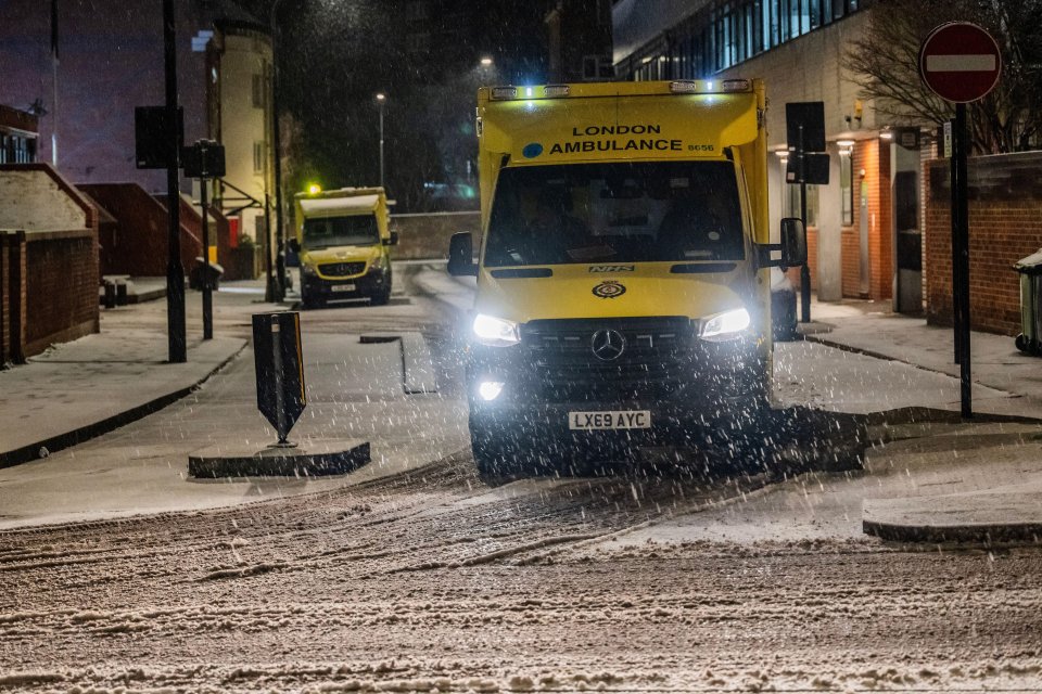 The ambulance station in the Hampstead Heath area sent out crews in anticipation of weather related accidents