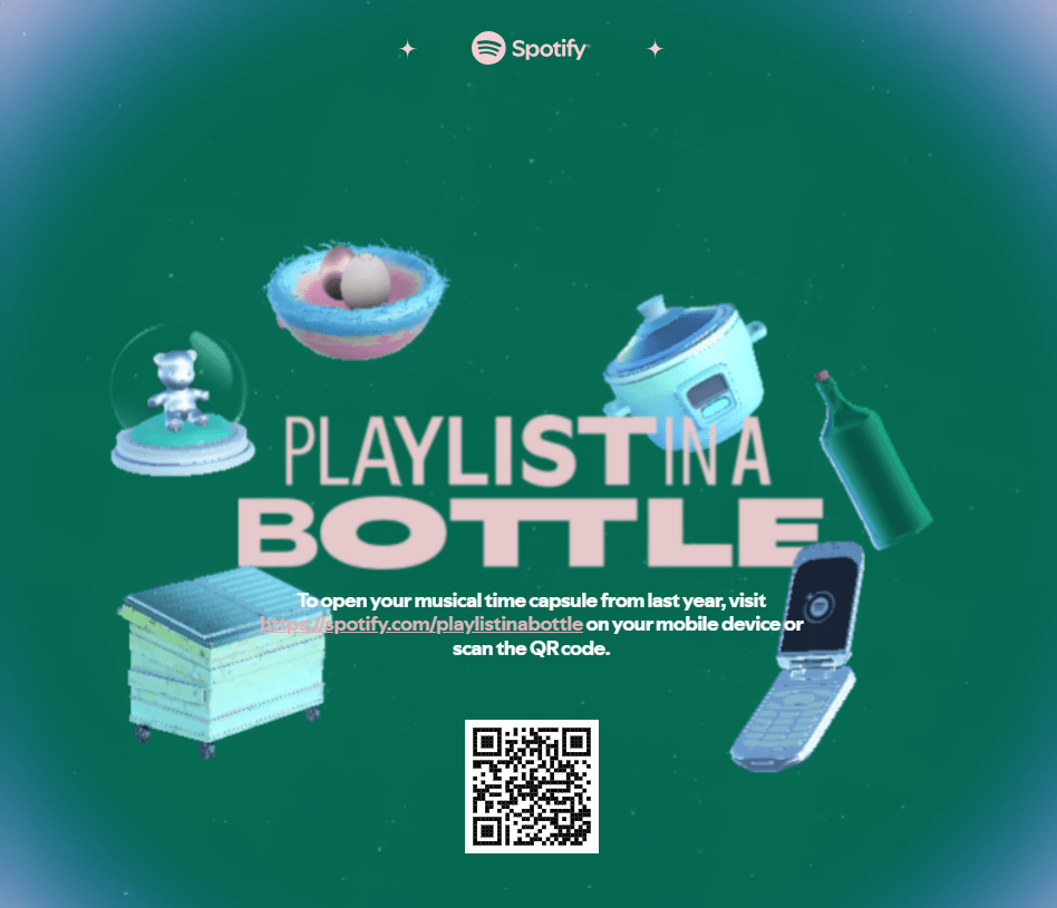 Spotify's Playlist in a Bottle is available to both Spotify free and premium users