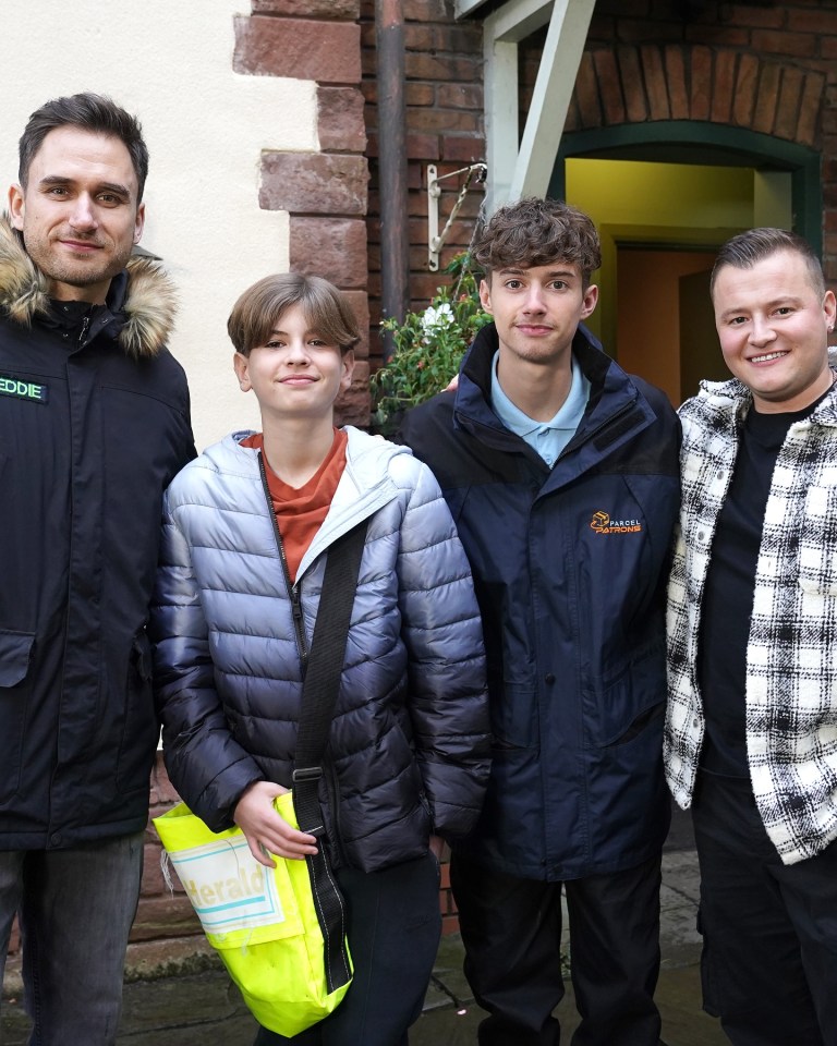 Joe Swash with his stepsons.