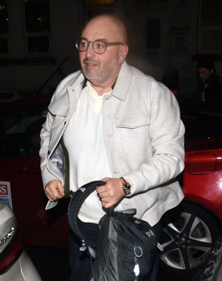 Wynn Evans arriving at a Strictly Come Dancing afterparty.