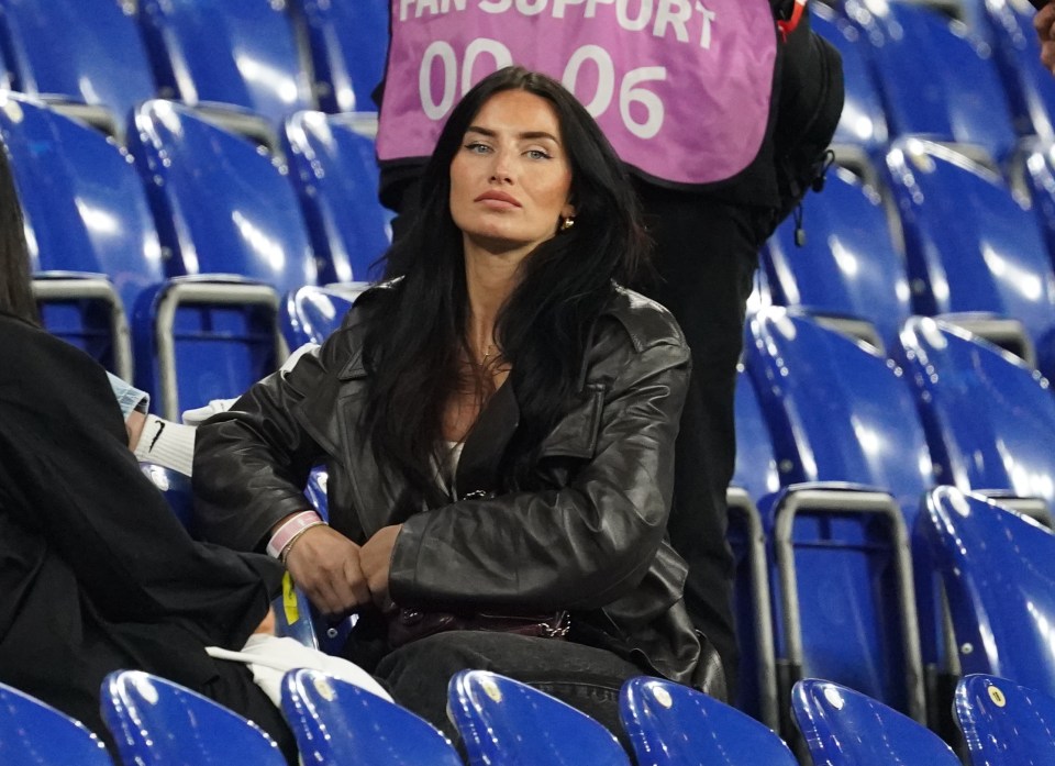 Annie Kilner, wife of Kyle Walker, at a soccer match.