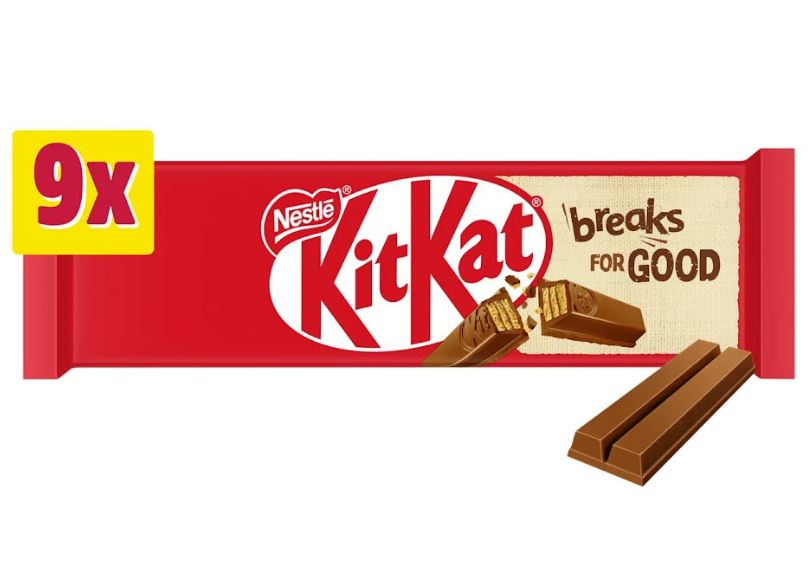 9-pack of KitKat chocolate bars.