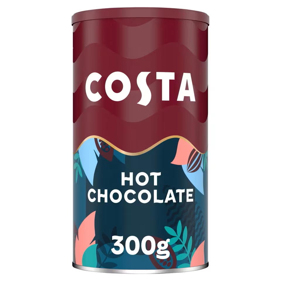 Costa Hot Chocolate 300g canister.