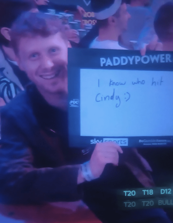 He teased fans at the darts that he knows who is behind Cindy Beale's attack