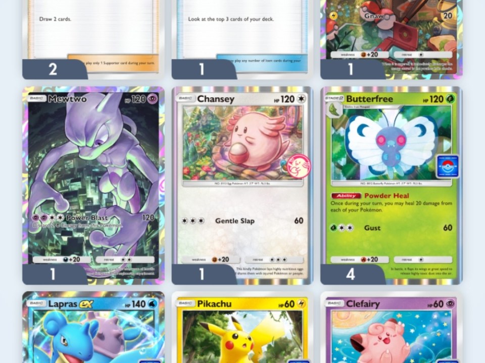 Collage of Pokémon trading cards.