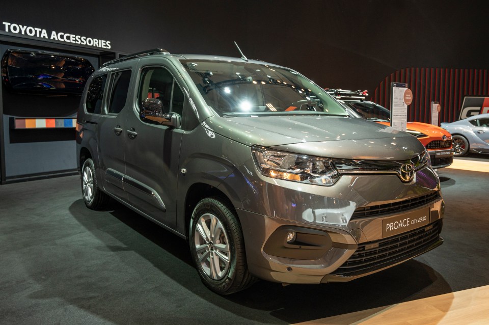 Gray Toyota ProAce City Verso MPV on display.