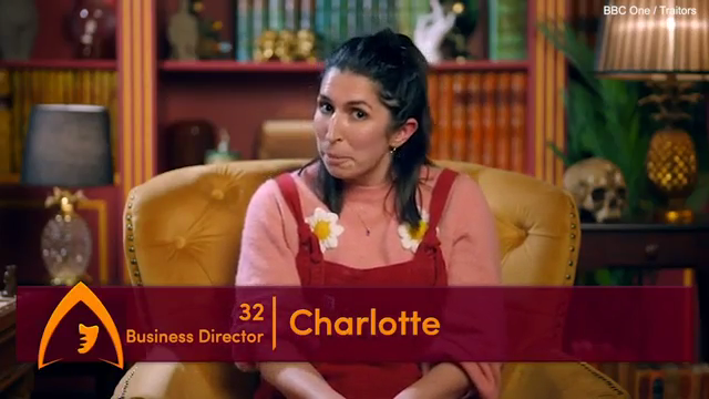 Charlotte, a 32-year-old business director on The Traitors, looks confused.