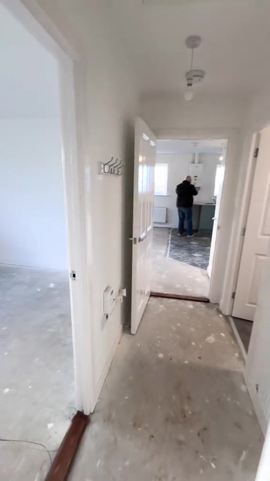 Hallway of a new council house.