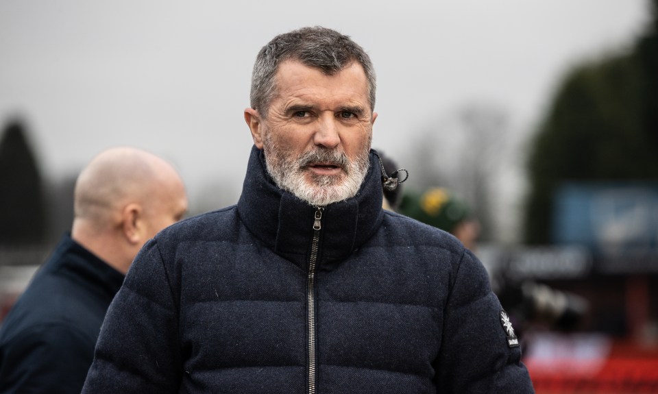 Roy Keane at a soccer match.