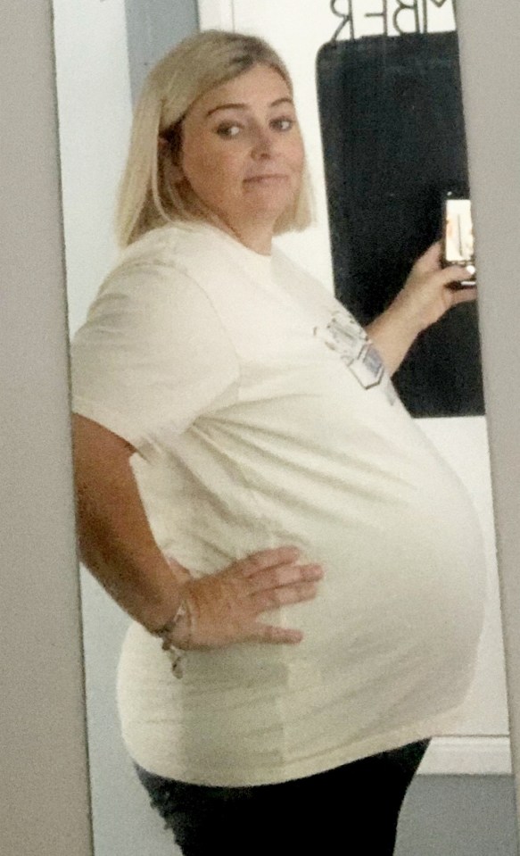 Pregnant woman with twins.