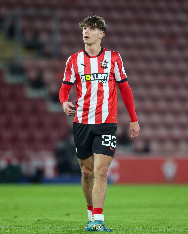 Tyler Dibling of Southampton during an Emirates FA Cup match.