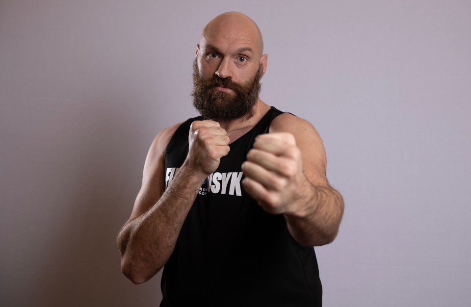 Tyson Fury in a boxing pose.