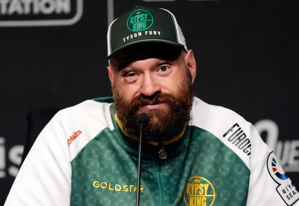 Tyson Fury at a press conference.