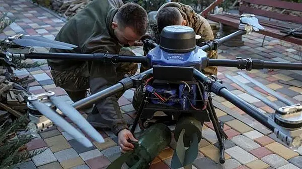 The Ukrainian military has developed a new drone which incinerates enemy troops by spraying them with molten metal