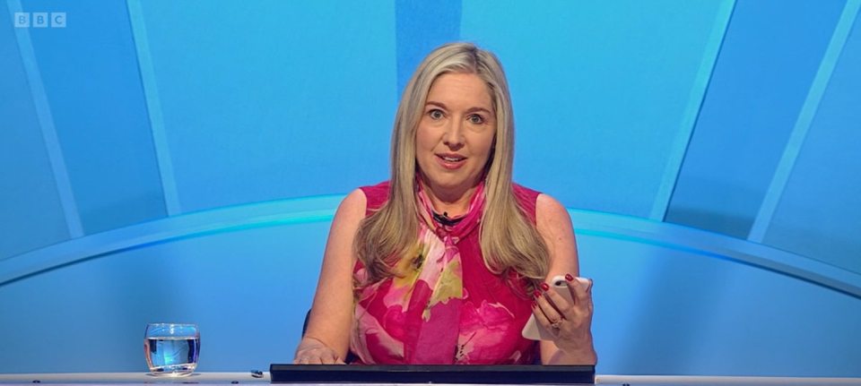 Victoria Coren Mitchell on the set of Only Connect.