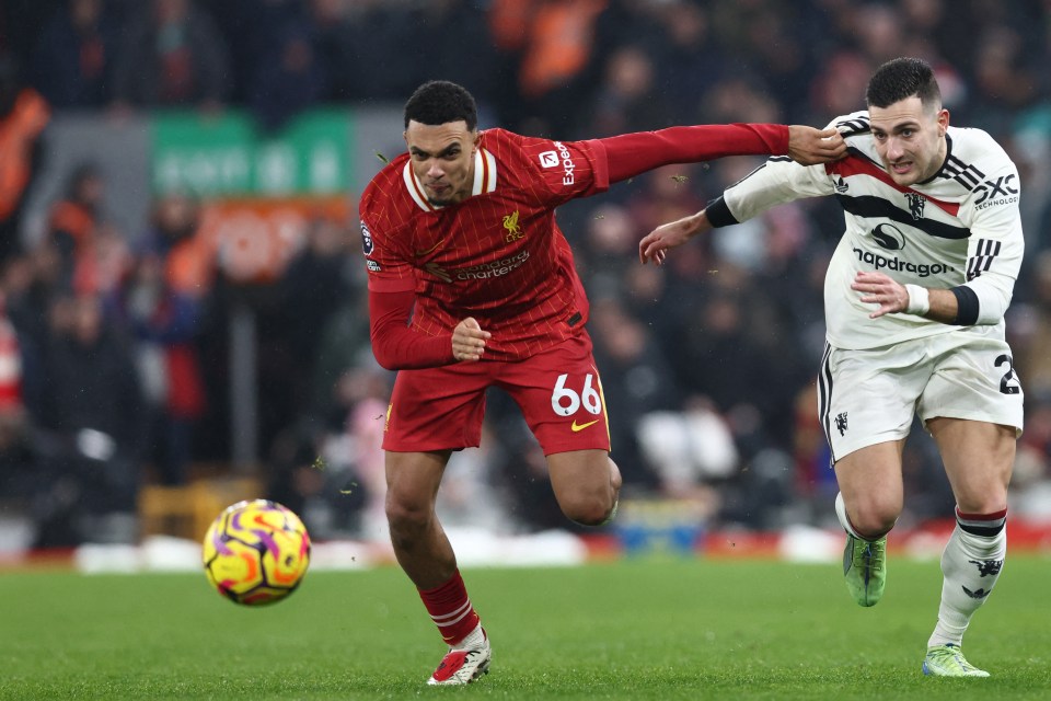 Diogo Dalot got the better of Trent Alexander-Arnold