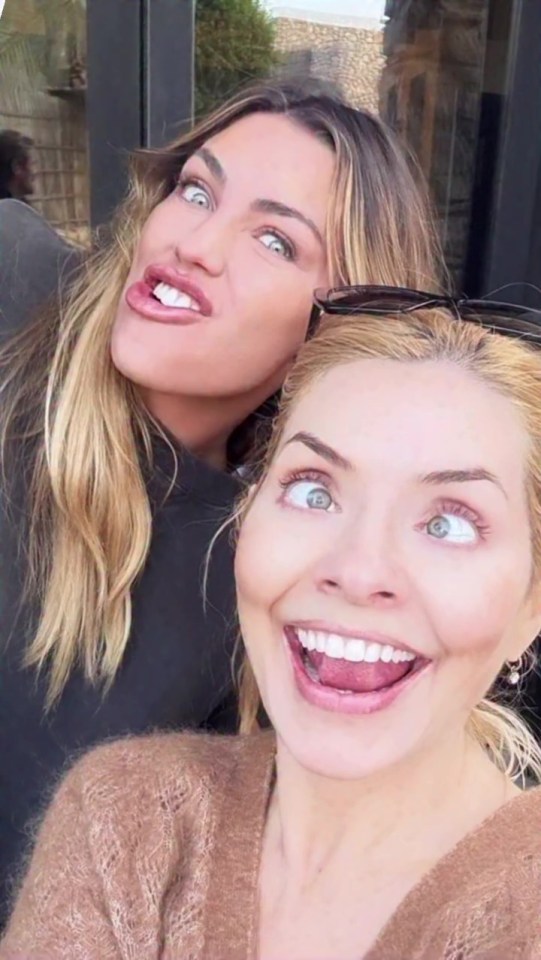 Holly Willoughby and Abbey Clancy pose for silly selfie