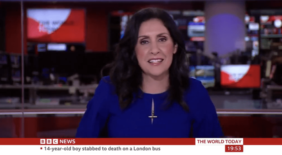 BBC News anchor Maryam Moshiri made the joke on air to show off her 'tattoo'