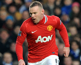 Wayne Rooney playing for Manchester United.