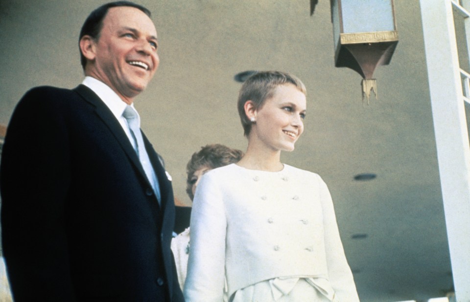 Mia Farrow and Frank Sinatra on their wedding day at the Sands Hotel in Las Vegas.