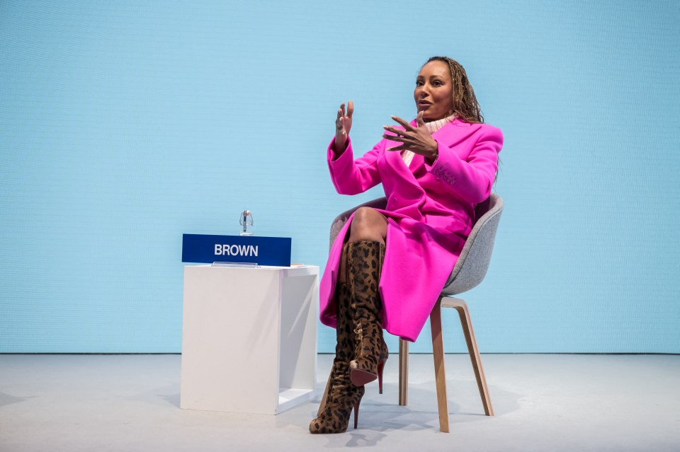 Mel B speaking at the World Economic Forum in Davos.