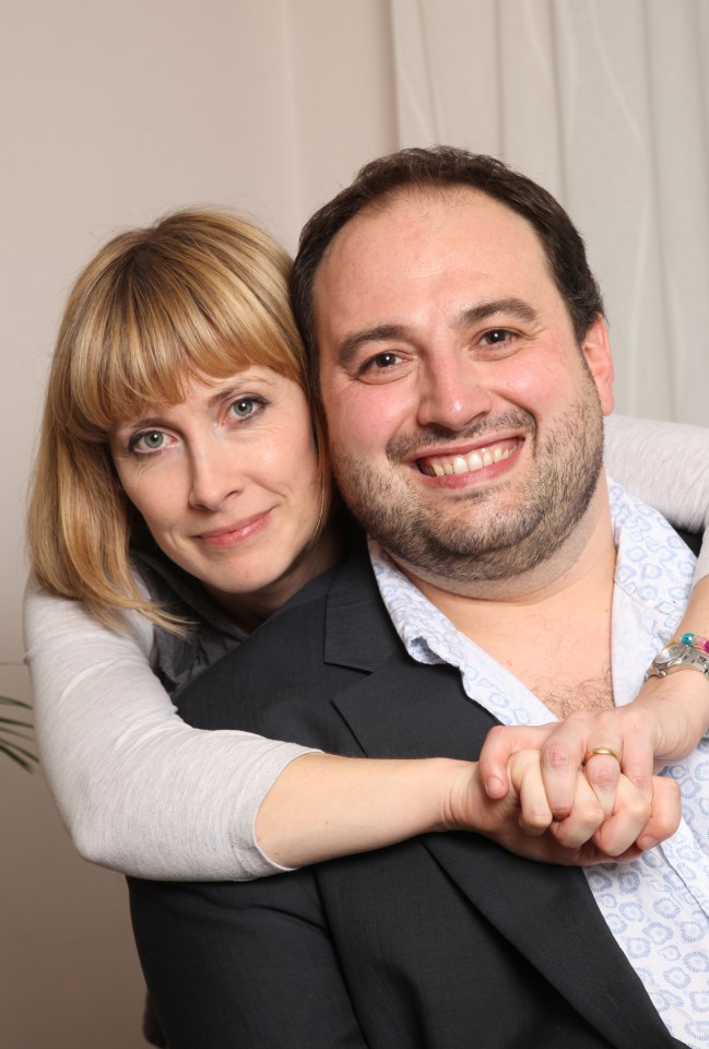 Wynne Evans and his wife Tanwen at home.