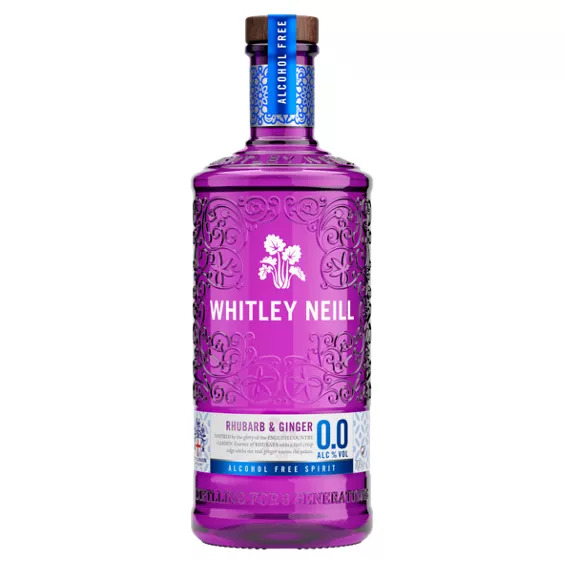 Whitley Neill’s non-alcoholic rhubarb and ginger spirit offers a refreshing alternative, with a tart rhubarb tang and a hint of ginger