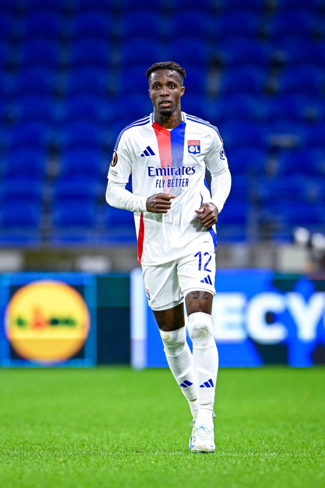 Wilfried Zaha of Lyon during a UEFA Europa League match.