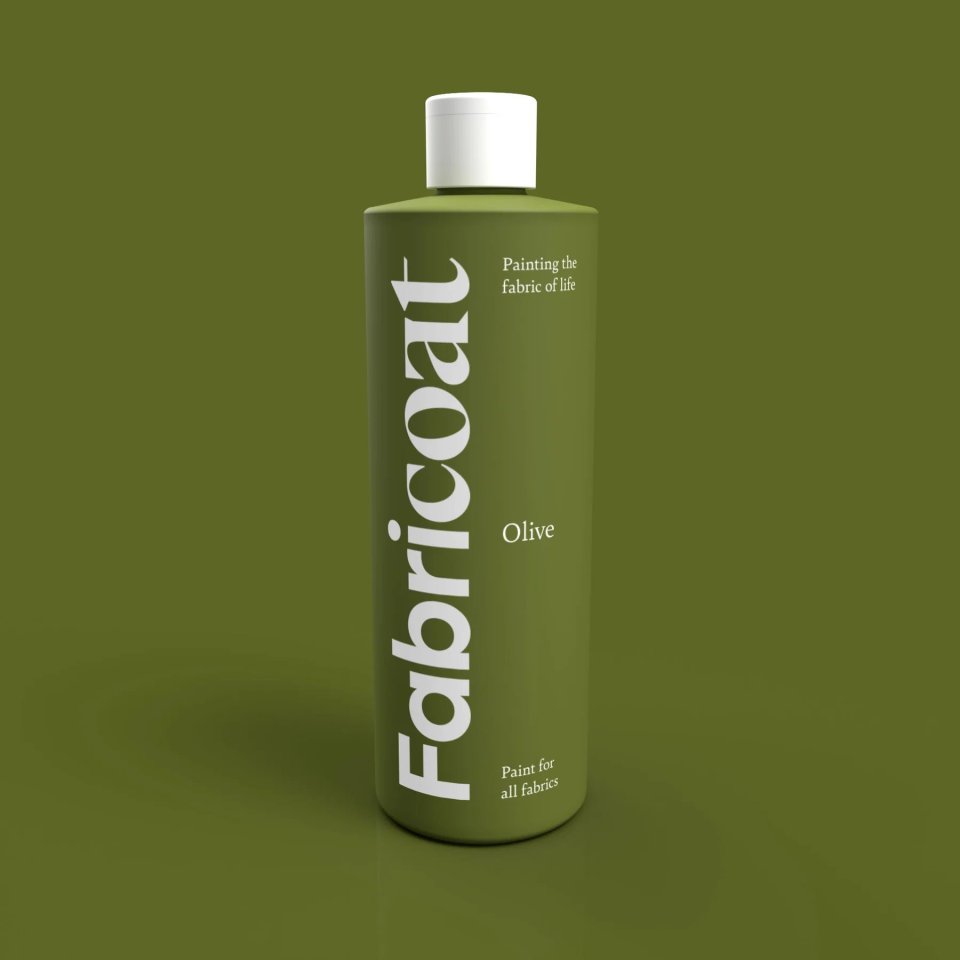 Olive Fabric Coat paint bottle.