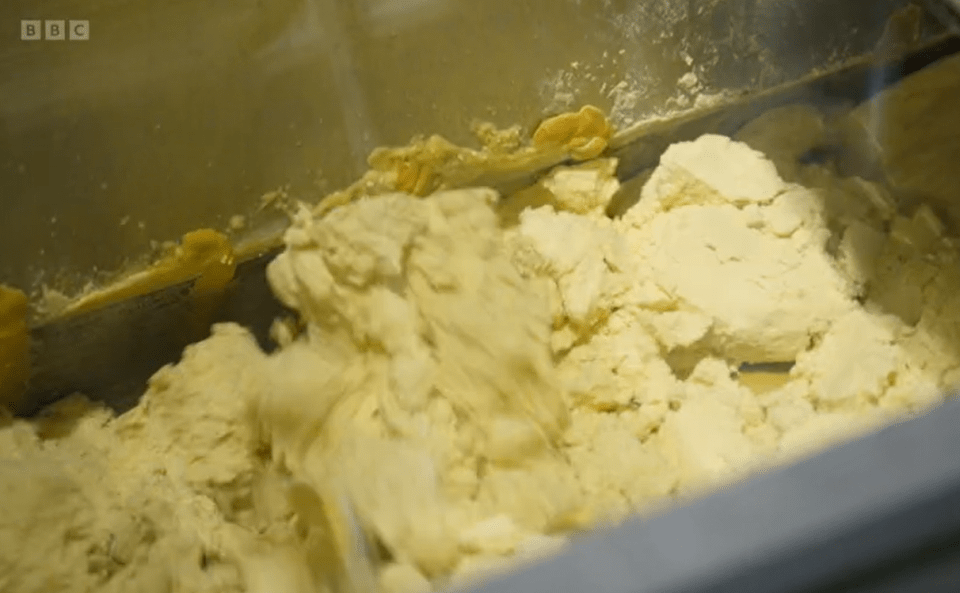 Quavers dough mixing.