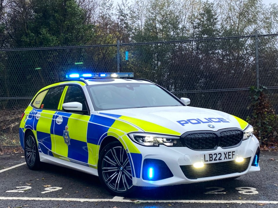 BMW M340i xDrive police car.