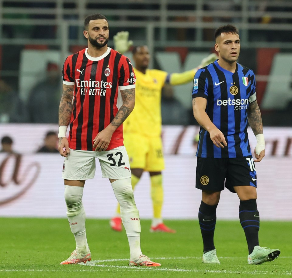 Kyle Walker of AC Milan during a Serie A match.