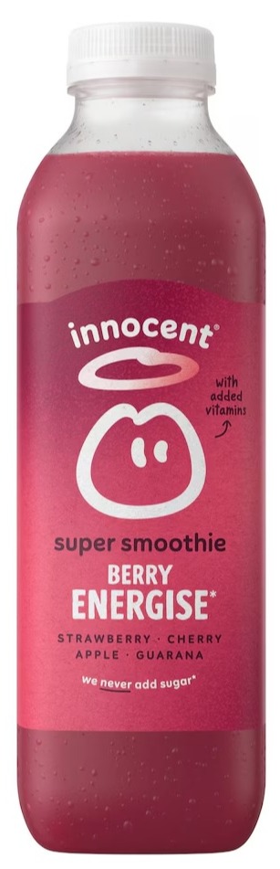 Innocent Berry Energise super smoothie bottle.