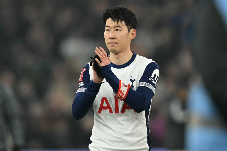 Son Heung-Min applauding.