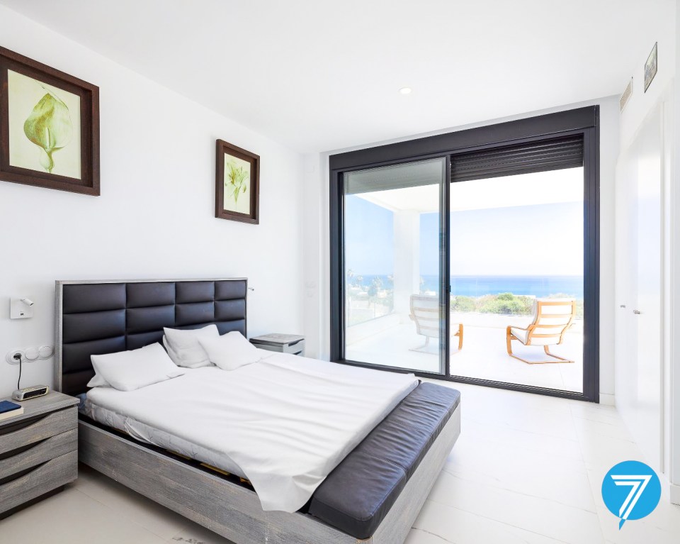 Bedroom with ocean view.