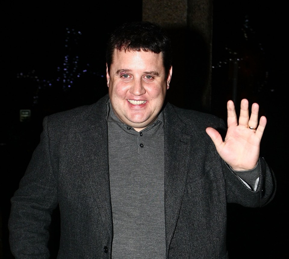 Peter Kay waving at the Late Late Show Studios.