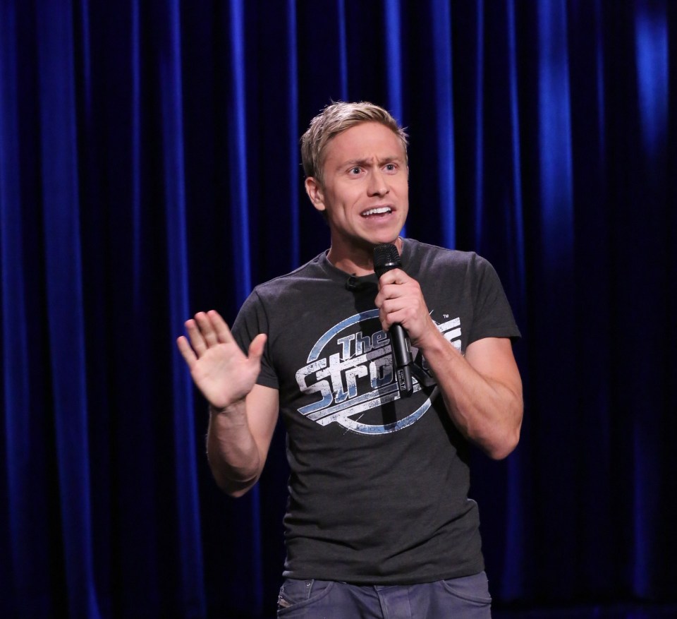 Russell Howard performing stand-up comedy on The Tonight Show Starring Jimmy Fallon.