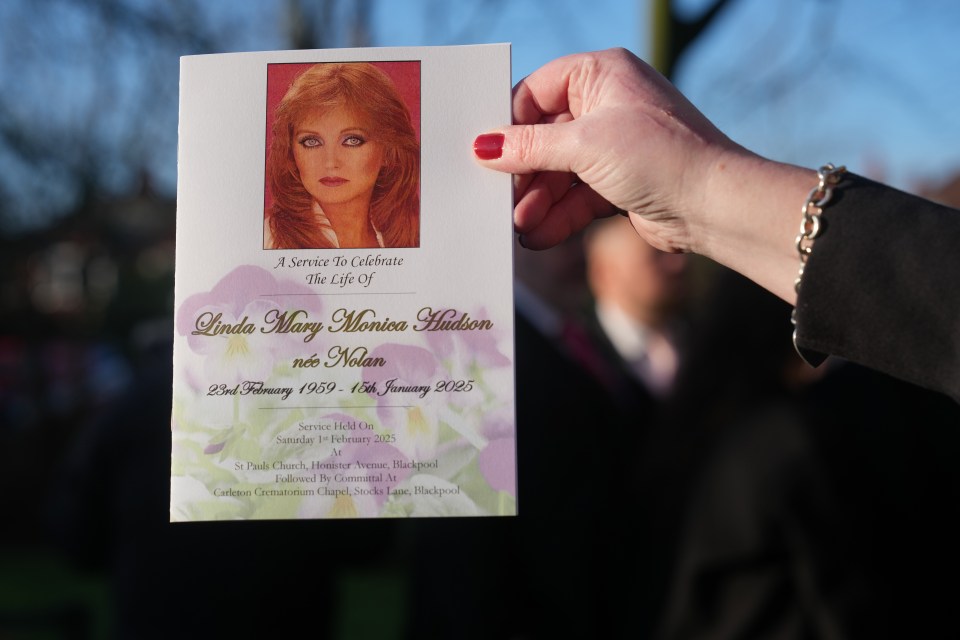 Linda Nolan's funeral service order of service.